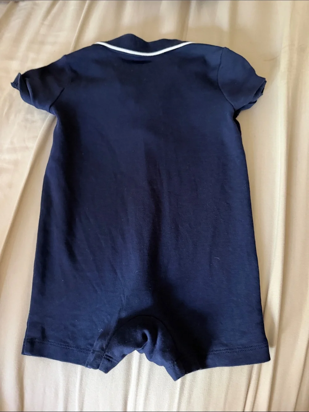 Ralph Lauren Navy Polo Romper with White Trim